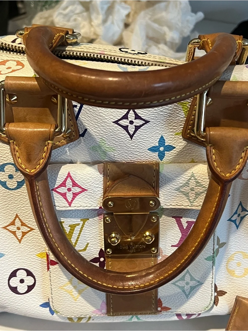 Louis Vuitton Speedy 30 White Multicolor Monogram - Picture 10 of 15